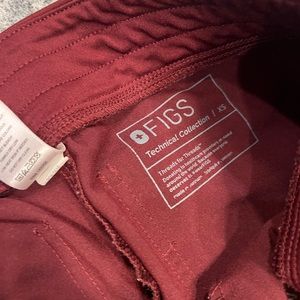 Figs burgundy scrub bottoms XS regular length